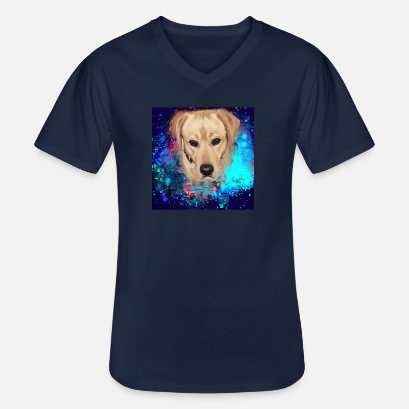 Labrador, Golden Retriever, graffiti,malerei - Männer-T-Shirt mit V-Ausschnitt - Navy