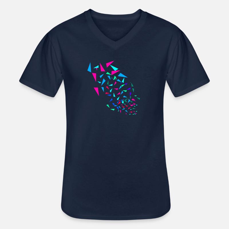Bunt,abstrakt,retro, Muster, grafisch - Männer-T-Shirt mit V-Ausschnitt - Navy