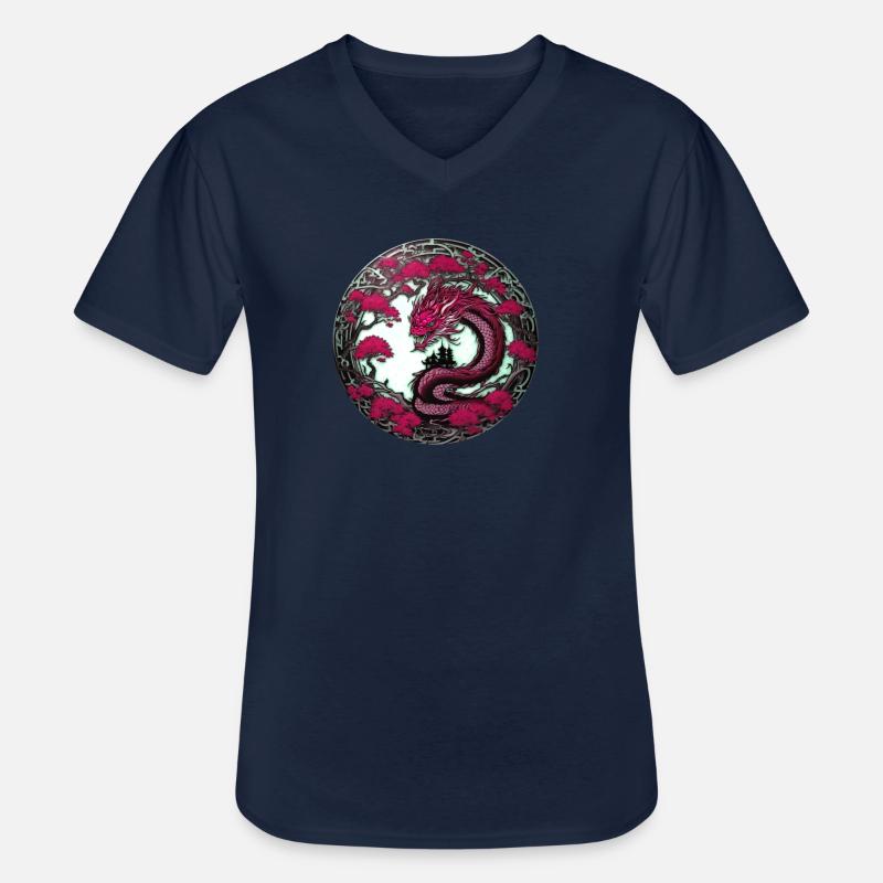 drache,chinesischer drache,gothic,tattoo - Männer-T-Shirt mit V-Ausschnitt - Navy