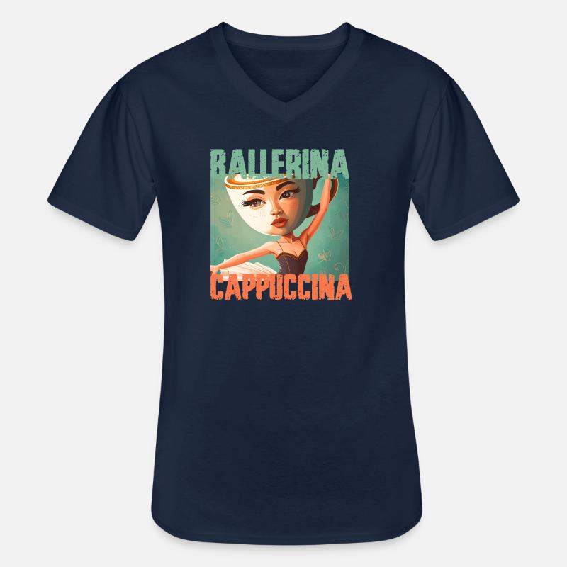 Ballerina Cappuccina,surreal,graffiti,malerei - Männer-T-Shirt mit V-Ausschnitt - Navy