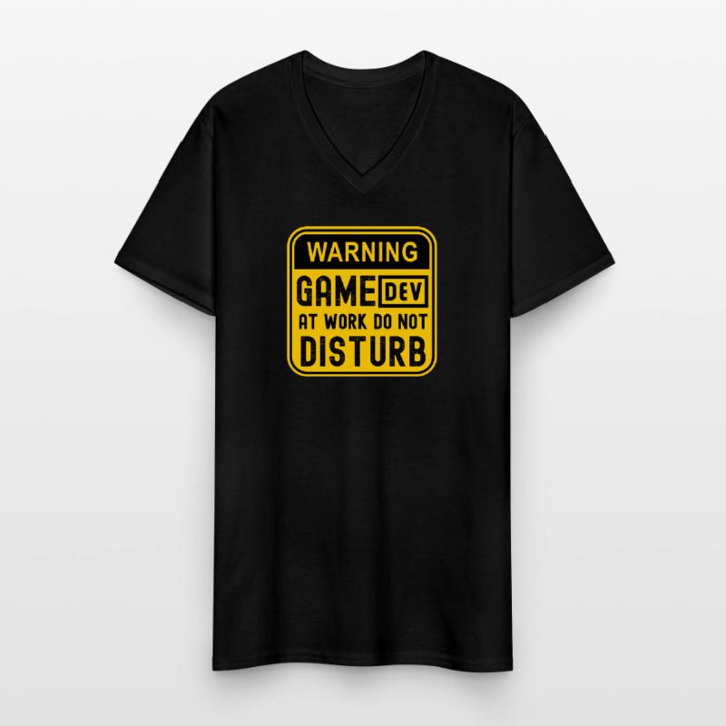 WARNING GAME DEV AT WORK DO NOT DISTURB Men's V-Neck T-Shirt