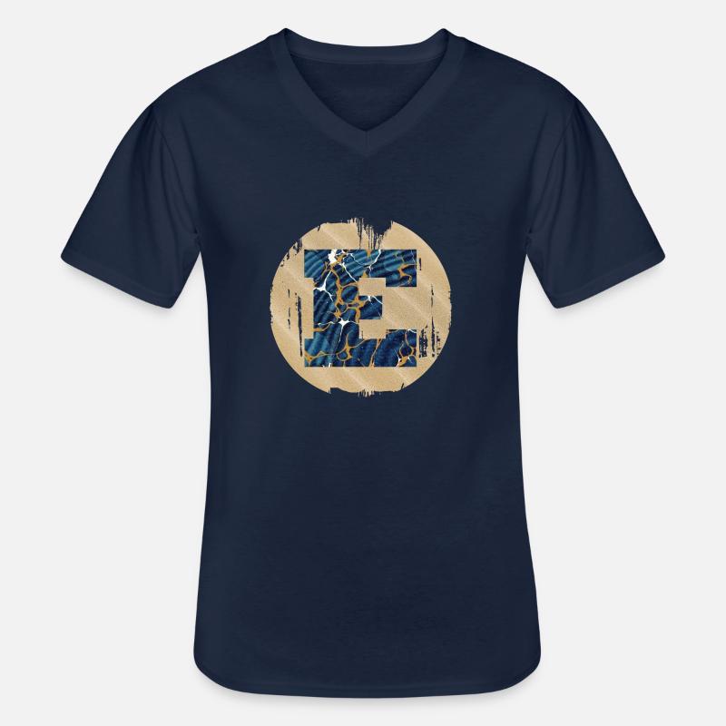 e 16 e - Männer-T-Shirt mit V-Ausschnitt - Navy