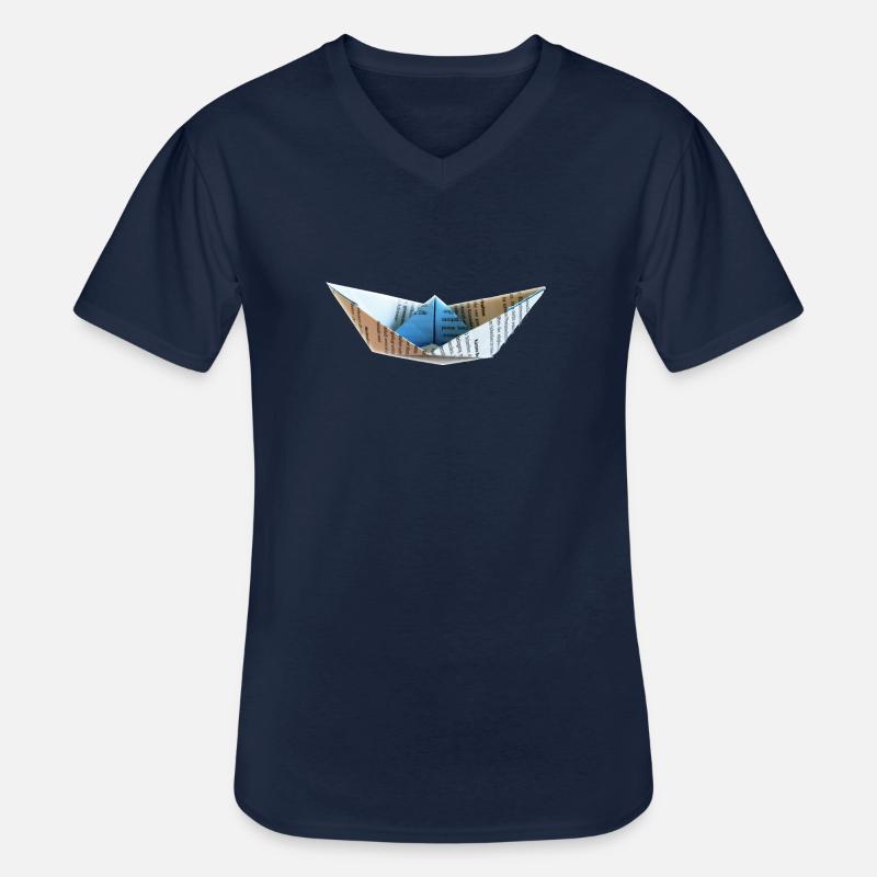 Schiffchen - Männer-T-Shirt mit V-Ausschnitt - Navy