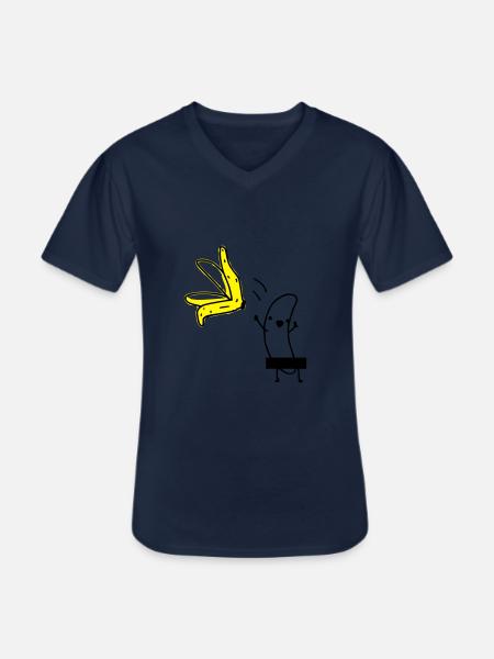 Striptease Banane - Männer-T-Shirt mit V-Ausschnitt - Navy