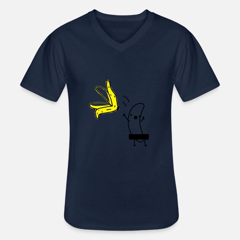 Striptease Banane - Männer-T-Shirt mit V-Ausschnitt - Navy