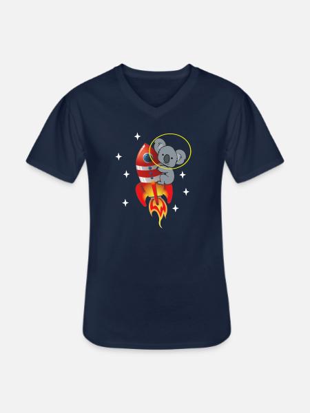 Koala in space - Men's V-Neck T-Shirt - navy