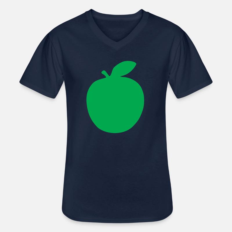 APFEL MOTIV - Männer-T-Shirt mit V-Ausschnitt - Navy
