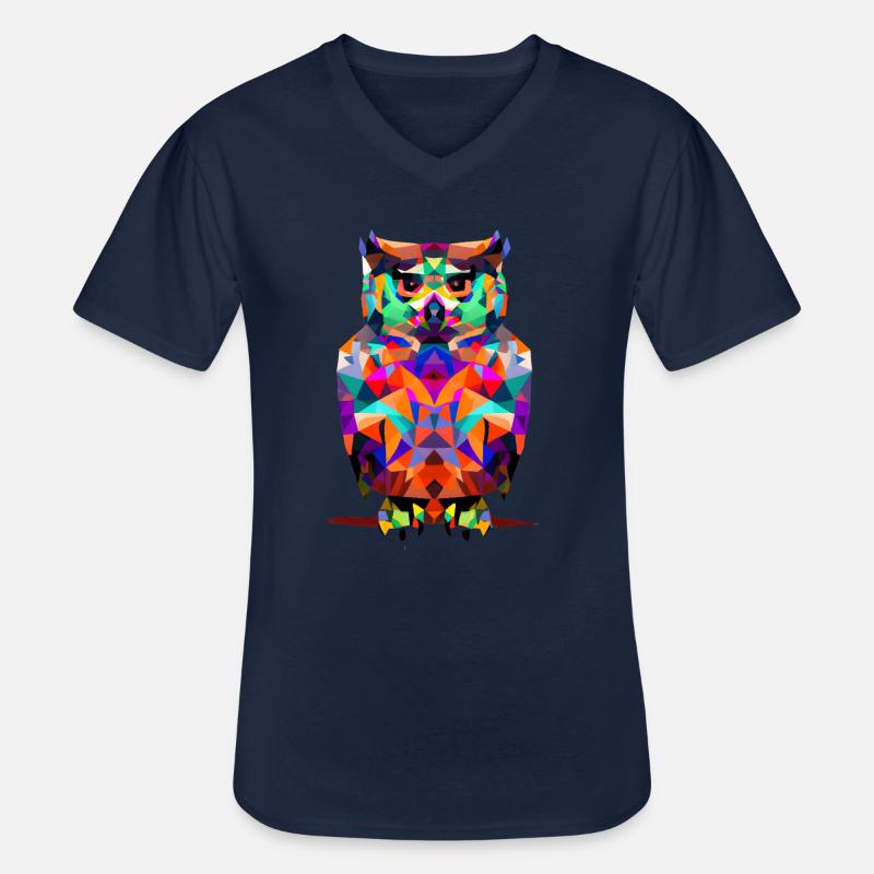 Polygon Eule - Männer-T-Shirt mit V-Ausschnitt - Navy
