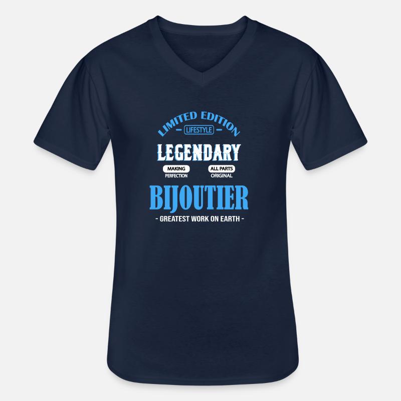 JUWELIER - Männer-T-Shirt mit V-Ausschnitt - Navy