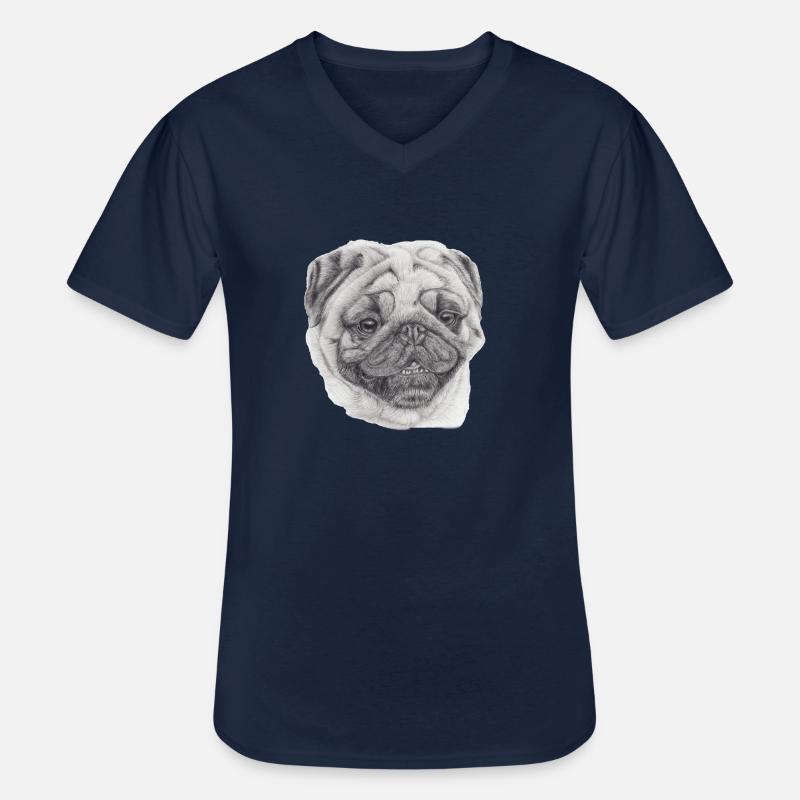 Mops Mops 2 - Männer-T-Shirt mit V-Ausschnitt - Navy