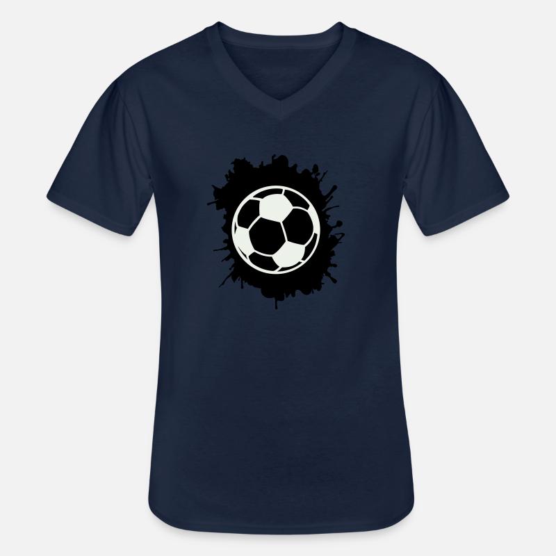 fußball klecks - Männer-T-Shirt mit V-Ausschnitt - Navy