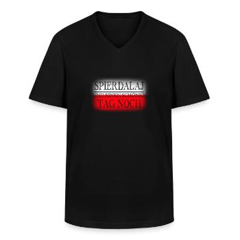 Spierdalaj und einen schoenen Tag noch - Männer-T-Shirt mit V-Ausschnitt - Schwarz - Vorne - AI Model Male 178 dark (178cm)