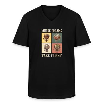 Balloon - Men's V-Neck T-Shirt - black - Front - AI Model Male 178 dark (178cm)
