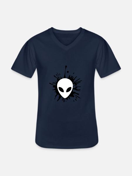 Alien Klecks Tropfen - Männer-T-Shirt mit V-Ausschnitt - Navy