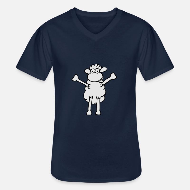 Moppel Schaf Flex - Männer-T-Shirt mit V-Ausschnitt - Navy