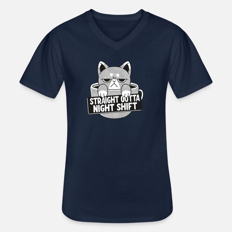 Direkte aus der Nachtschicht - Männer-T-Shirt mit V-Ausschnitt - Navy