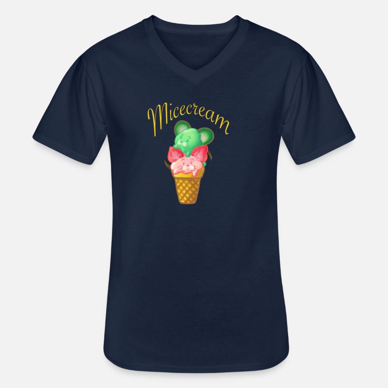 Eiscreme als Micecream mit Mäusen - Männer-T-Shirt mit V-Ausschnitt - Navy
