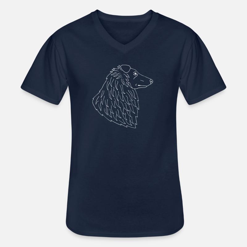 Collie - Männer-T-Shirt mit V-Ausschnitt - Navy