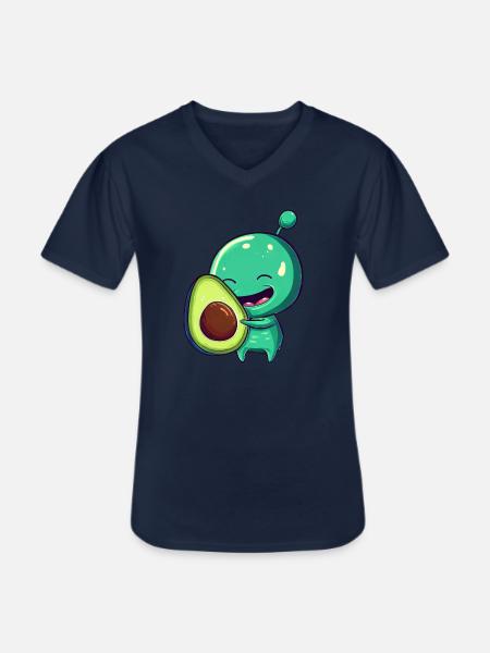 Green Alien Avocado: Exotic Fusion - Men's V-Neck T-Shirt - navy