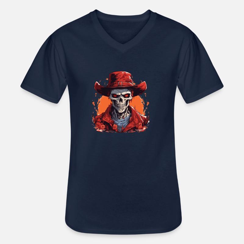 Skullhead 1 - Männer-T-Shirt mit V-Ausschnitt - Navy