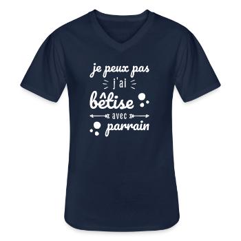 Ich kann nicht, dass ich es mit dem Paten-Humor vermasselt habe Geschenk - Männer-T-Shirt mit V-Ausschnitt - Navy - Vorne - AI Model Male 178 dark (178cm)