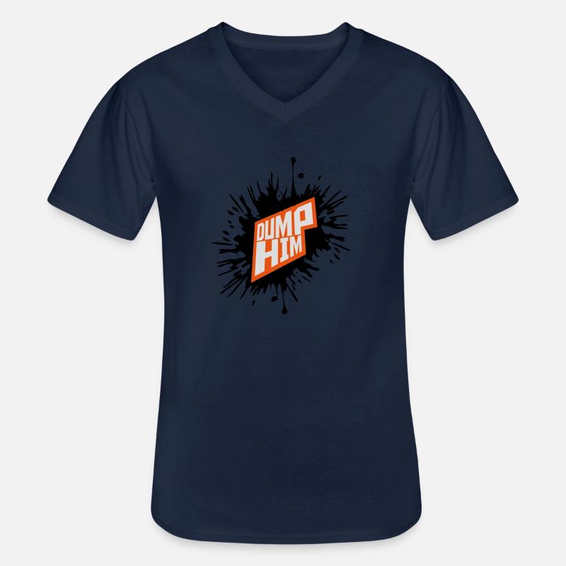 dump him Zitat Logo - Männer-T-Shirt mit V-Ausschnitt - Navy