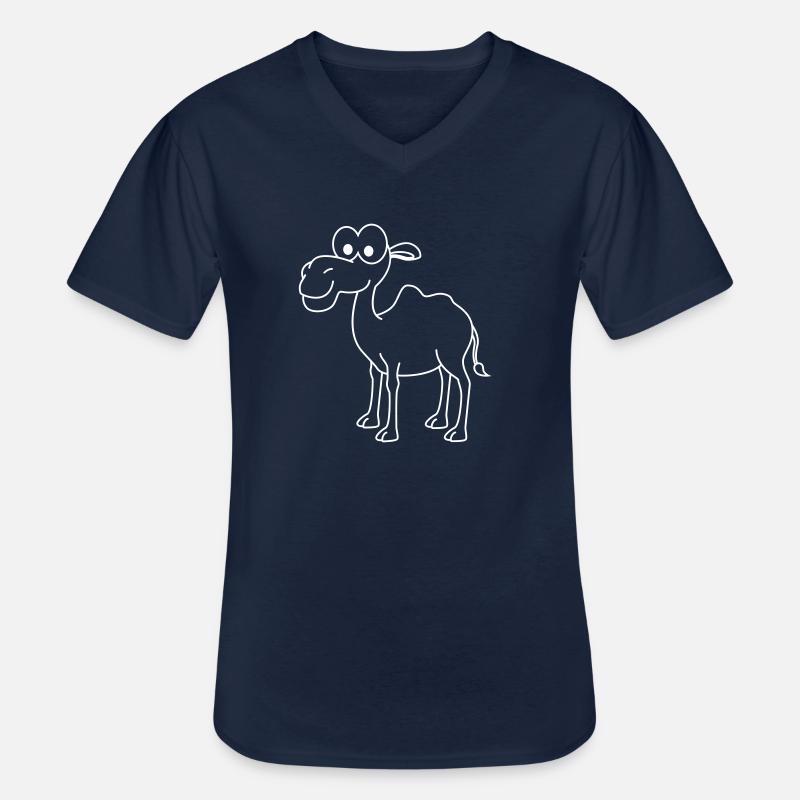 Kamel Comic - Männer-T-Shirt mit V-Ausschnitt - Navy