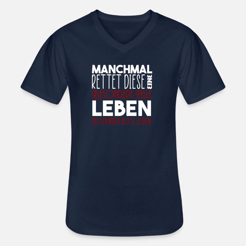 Blutspende Leben retten Spender Knochenmarkspende - Männer-T-Shirt mit V-Ausschnitt - Navy