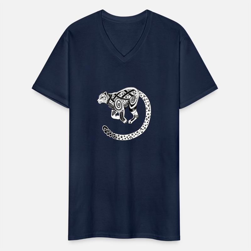 Celtic Snow Leopard / Celtic Snow Leopard Men's V-Neck T-Shirt