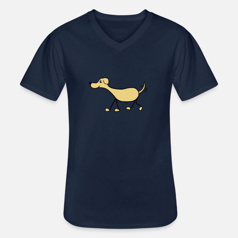 Lustiger Hund - Männer-T-Shirt mit V-Ausschnitt - Navy