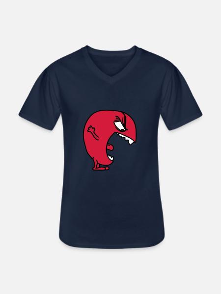 bigmonster - Men's V-Neck T-Shirt - navy