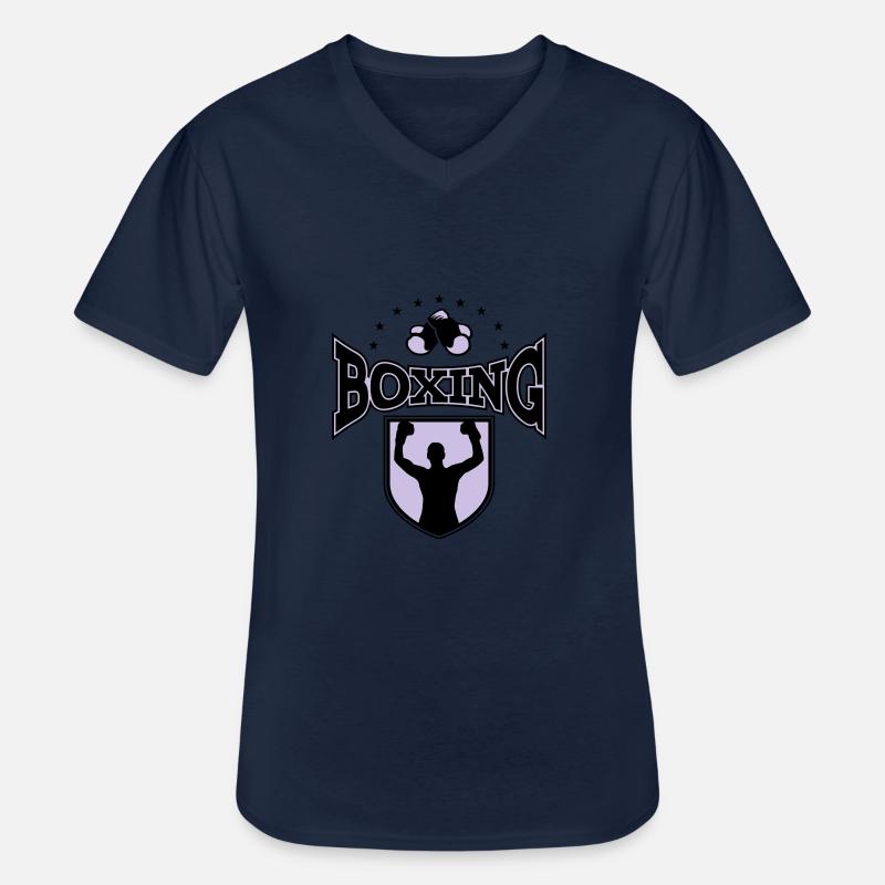 boxing - Männer-T-Shirt mit V-Ausschnitt - Navy