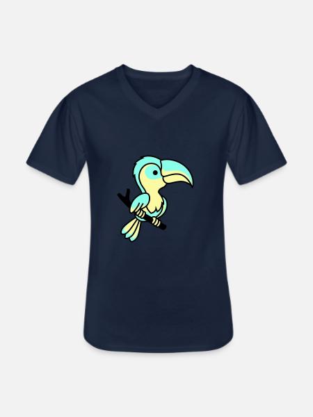 parrot - Men's V-Neck T-Shirt - navy