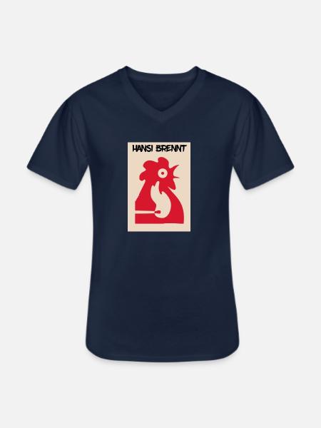 Hansi brennt - Männer-T-Shirt mit V-Ausschnitt - Navy