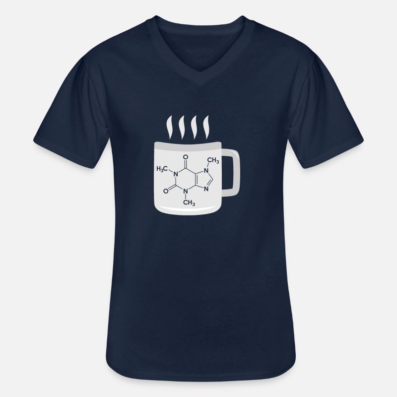 Chemistry Caffeine Molecule - Männer-T-Shirt mit V-Ausschnitt - Navy