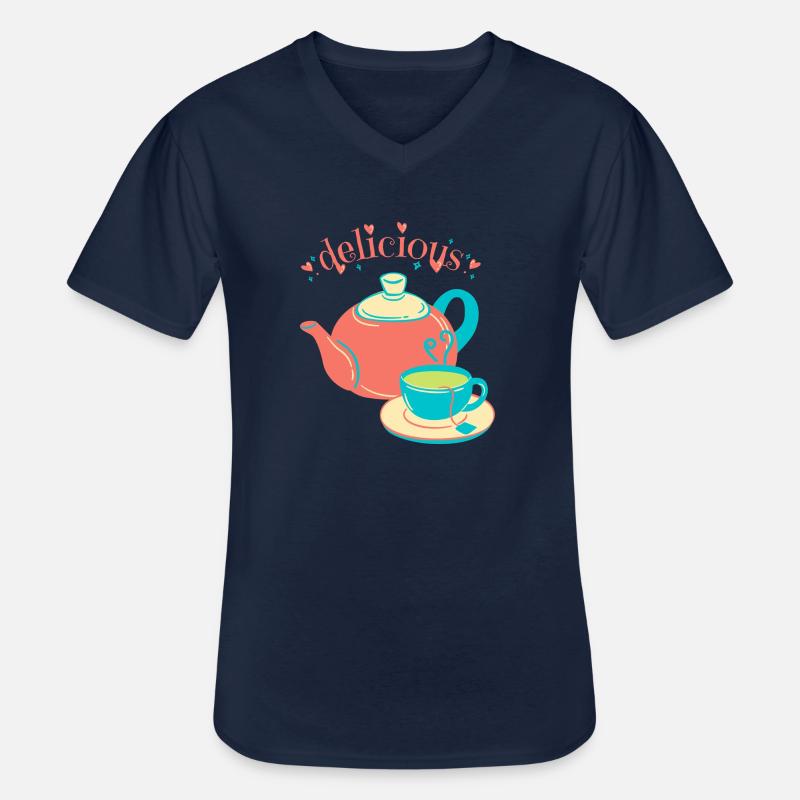 Delicious Tea, köstlicher Tee - Männer-T-Shirt mit V-Ausschnitt - Navy