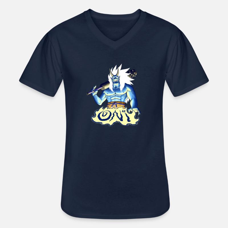 Blauer Oni - Männer-T-Shirt mit V-Ausschnitt - Navy