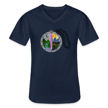 Zeitreise Uhr - Männer-T-Shirt mit V-Ausschnitt - Navy - Vorne - AI Model Male 178 dark (178cm)