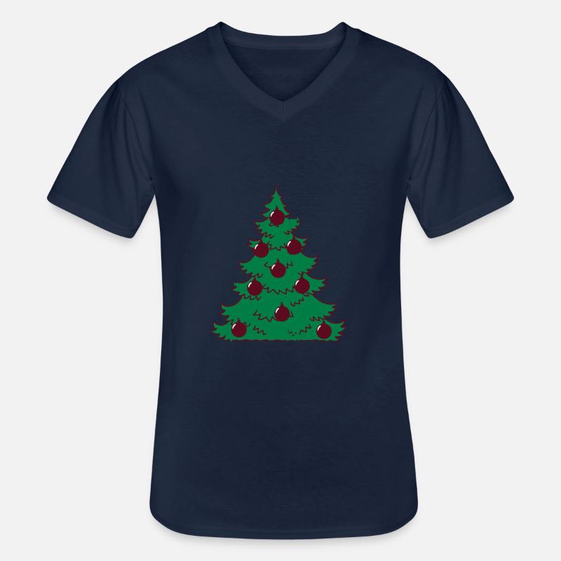 Weihnachtsbaum Weihnachten Weihnachtskugeln - Männer-T-Shirt mit V-Ausschnitt - Navy