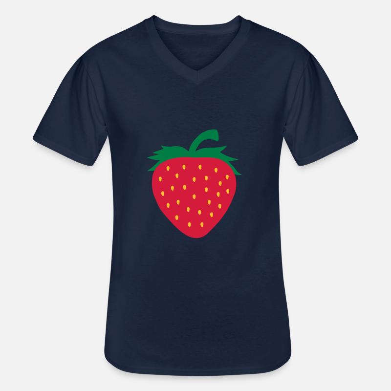 Leckere Erdbeere Design - Männer-T-Shirt mit V-Ausschnitt - Navy