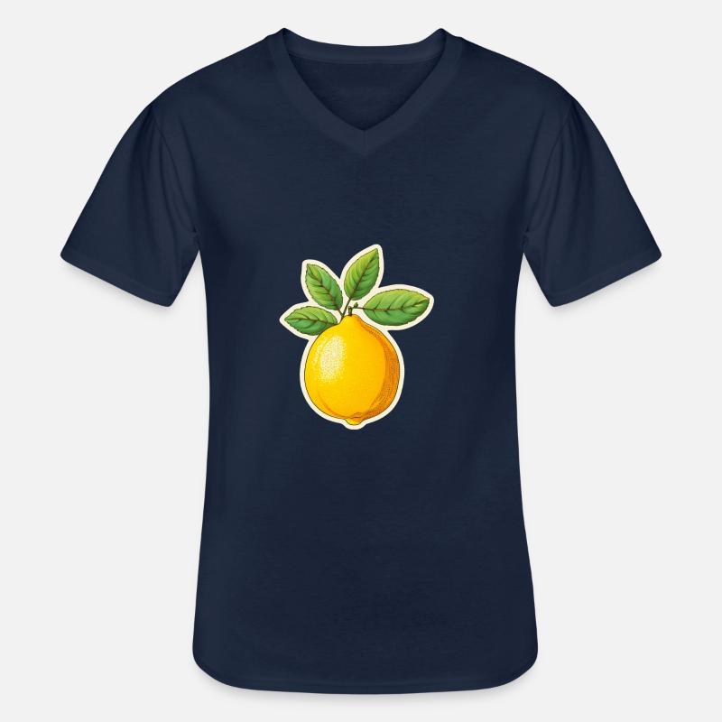 Zitrone mit 4 Blättern - Männer-T-Shirt mit V-Ausschnitt - Navy