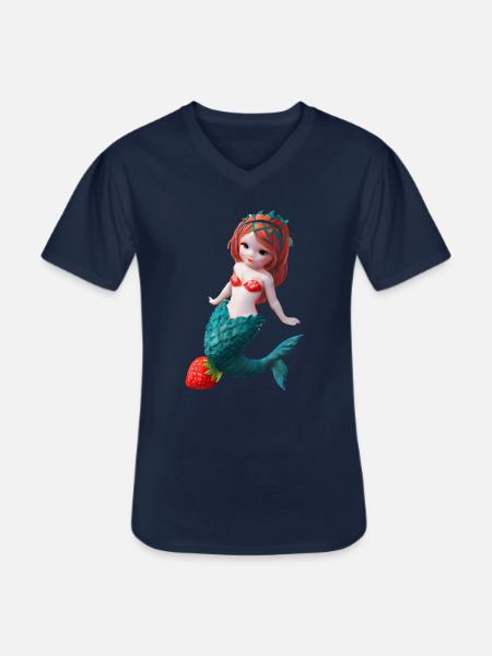 Sirène aux fraises - T-shirt col V Homme - marine
