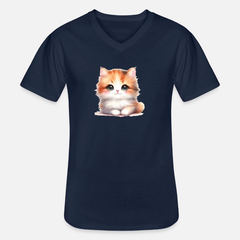 Süße Katze - Männer-T-Shirt mit V-Ausschnitt - Navy