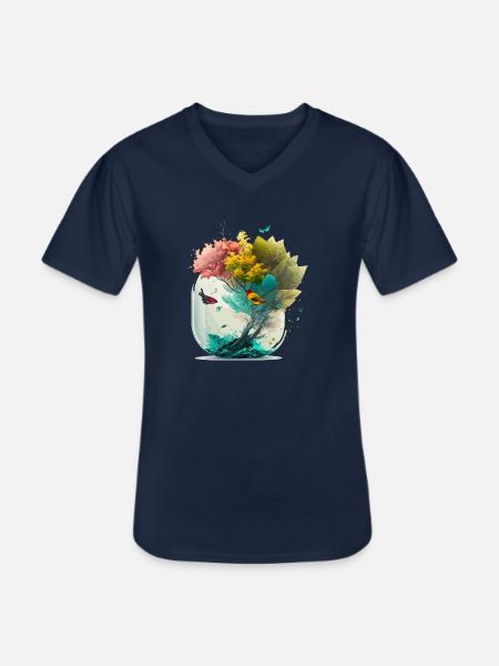 The miniature forest - Men's V-Neck T-Shirt - navy
