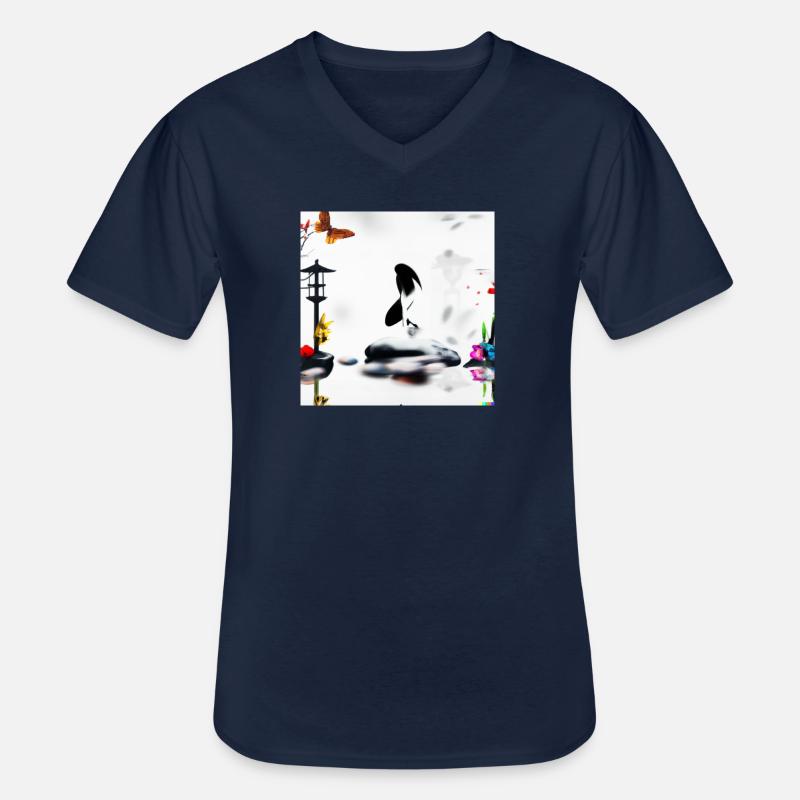 JD Star Artwork No.2 - Männer-T-Shirt mit V-Ausschnitt - Navy