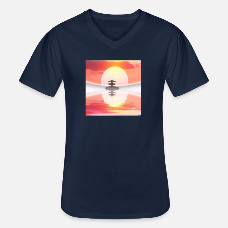 JD Star Artwork No.3 - Männer-T-Shirt mit V-Ausschnitt - Navy