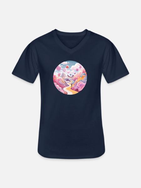 Magical Adventures: Whimsical Wanderer - Men's V-Neck T-Shirt - navy
