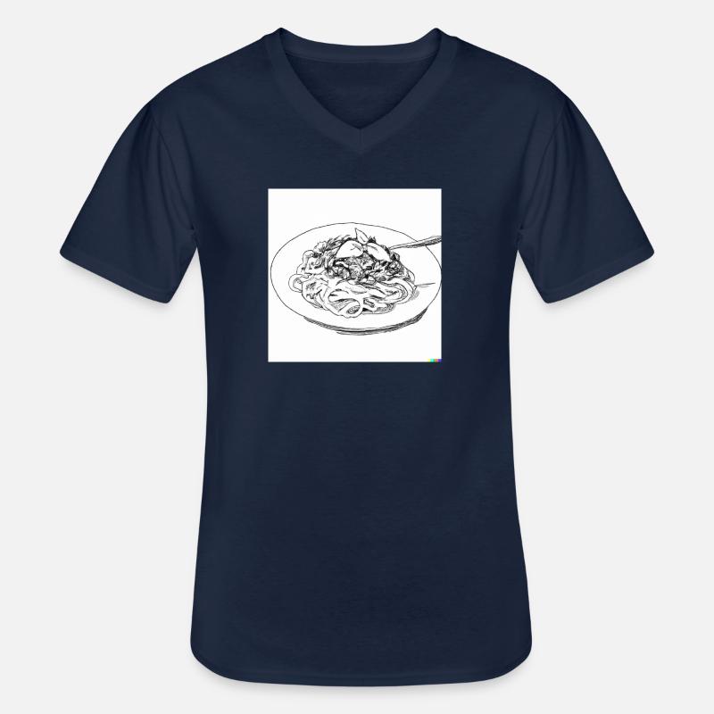 Spaghetti Bolognese - Männer-T-Shirt mit V-Ausschnitt - Navy
