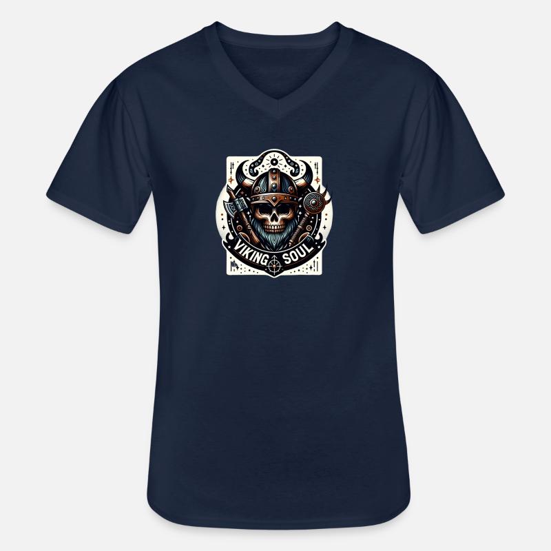 Wikinger-Seele - Männer-T-Shirt mit V-Ausschnitt - Navy