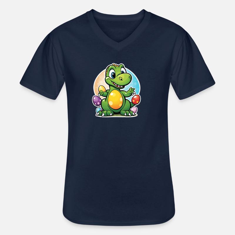 Dinosaur Easter Eggs Easter - Men's V-Neck T-Shirt - navy